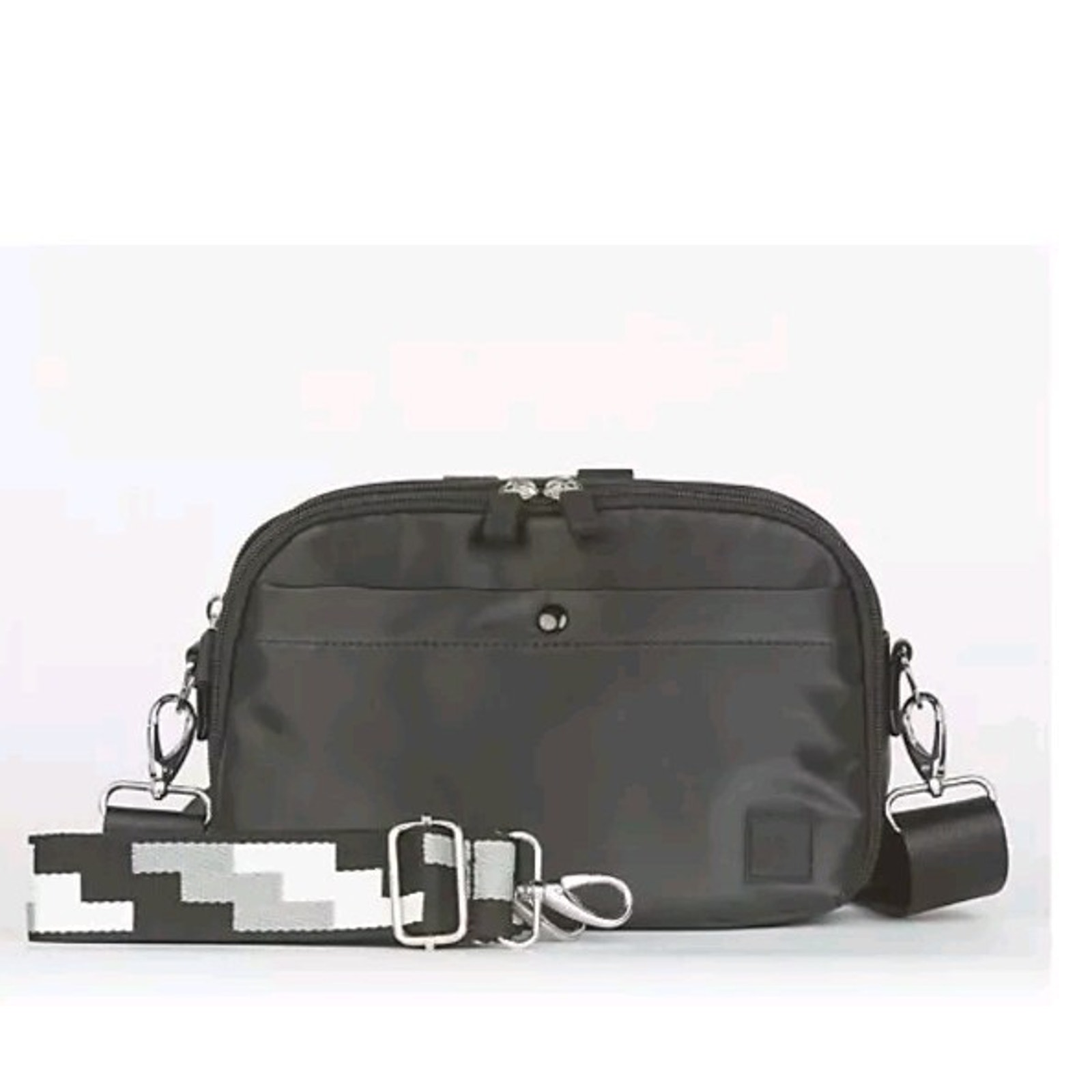 Ihkwip Day To Day Convertible Ba Crossbody Two Straps Metallic Black Bag A629781